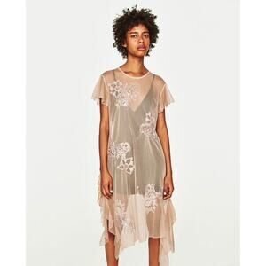 zara cream pleated dress PLEATED BELTED MIDI DRESS - White